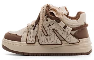 Кроссовки WARRIOR Skateboarding Shoes Women's High-top Khaki, хаки