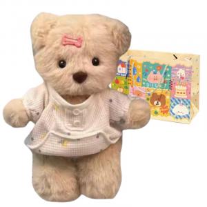 Полный любви лина медвежонок ручной работы материал для творчества сумка куклы плюшевая кукла высота 28см Small bubble, Lina Bear Material Kit (Clothing++Hair Clips+Recorder)+Box 28Cm
