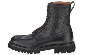 Феррагамо GANCINI Короткие мартинсы мужские черные