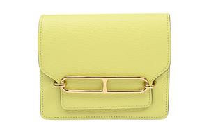 Roulis Клатч-поясная сумка-кошелек из козьей кожи Pig Nose, женская, R9, Jaune Bourgeon HERMES, z stamp