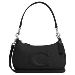 COACH Гладкая кожаная сумка через плечо женская черная