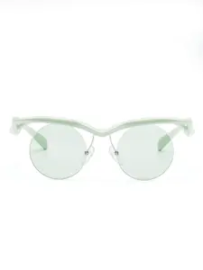 Prada Eyewear солнцезащитные очки в круглой оправе, зеленый