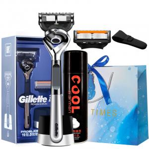 Фенгин Жисун ручная бритва скорость 5 лезвий мужская бритва 5 сменных кассет подарочный набор с пеной для бритья Gillette