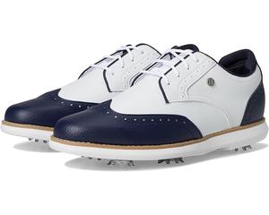 Кроссовки FootJoy Traditions Shield Tip Golf Shoes, цвет White/Navy/White