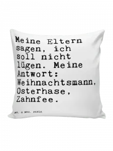 Подушка Mr & Mrs Panda 40x40 Meine Eltern sagen ich, белый