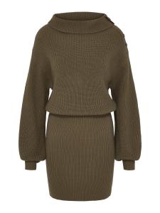 LeGer by Lena Gercke Вязаное платье 'Cara' в темно-зеленом цвете