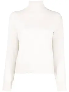 Кашемировый джемпер с высоким воротником ALLUDE, нейтральный