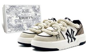 Кроссовки MLB Chunky Liner Skateboarding Shoes Unisex Low-top Beige/brown/white, коричневый