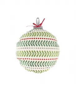 Декоративная подушка в форме рождественской елочной игрушки Meowy, круглая, 40 см Levtex, белый