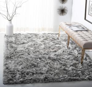 SAFAVIEH коллекция Ocean Shag ковер 305 x 305 см — Silver, Handmade Solid, идеально для помещений с высокой проходимостью в гостиной, спальне (OCG101G)