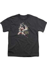 Футболка с коротким рукавом для детей "Чудо-женщина WW75: Браслеты Покорности" Gildan, Charcoal