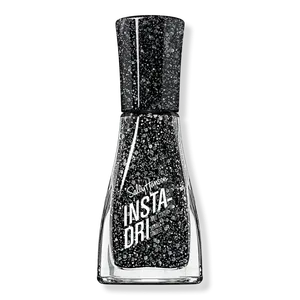 Лак для ногтей Insta-Dri, нейтральные оттенки Sally Hansen, Powerslide (black with white sparkles)