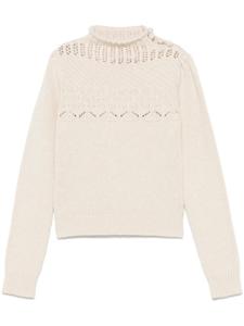 Свитер фактурной вязки Valentino Garavani, нейтральный цвет