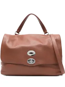 Средняя сумка-тоут Postina с отделкой заклепками Zanellato, коричневый