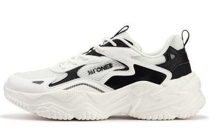 361° Ode MONO Yarn Edition Мужские бело-черные дышащие противоскользящие износостойкие низкие кеды