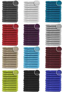 Комплект из 10 гостевых полотенец, полотенец для душа, банных полотенец, махровая ткань, 100% хлопок, цвет: коричневый, размер: банные полотенца 100 х 150 см. One-Home, синий