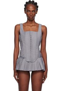 Pushbutton Серый топ-бюстье без рукавов