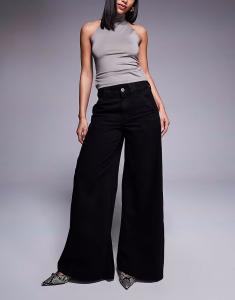 Джинсы-палаццо черного цвета River Island