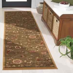 Ковер-ковер-дорожка SAFAVIEH, 69 x 366 см, коллекции Lyndhurst, Green & Multi, традиционный цветочный дизайн, не линяет и прост в уходе, идеален для помещений с высокой проходимостью в гостиной, спальне (LNH552-5291)
