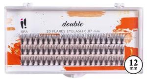 Ибра, пучки ресниц Двойные 0,07 С 12 мм, Ibra