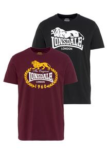 Рубашка LONSDALE, Wine Red/Black