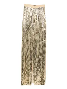 Юбка с разрезом и пайетками STYLAND, желтый