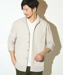 Рубашка с широким воротником и рукавами три четверти из полиэстера Union Station, цвет Beige