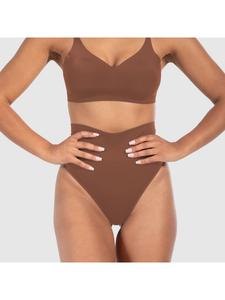 SMILODOX Трусики-стринги средней посадки Nysa коричневого цвета
