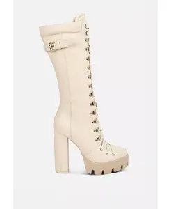 Магнолия Ботинки Женские на Шнуровке с Воротником-Манжетой London Rag, загар/бежевый