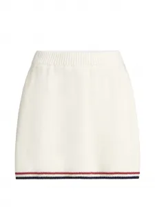 Мини-юбка из трикотажа с эффектом пике из хлопка Brunello Cucinelli, белый