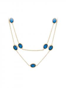 Faina Женское многозвенное колье из золота и королевского синего цвета