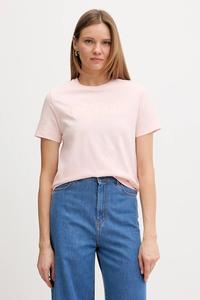 Хлопковая футболка Gant, розовый