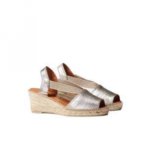 Сандалии Toni Pons Teide-P esparto wedge, серебряный