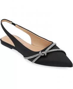 Женские туфли Rebbel Rhinestone Knot Slingback Flats Journee Collection, черный