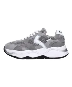 Кроссовки из замши, кожи и ткани. Voile Blanche, серый