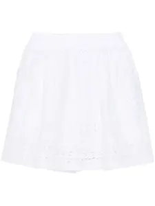 Юбка мини с английской вышивкой Ermanno Scervino, белый