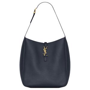 SAINT LAURENT Кожаная сумка через плечо большого размера женская морская синяя