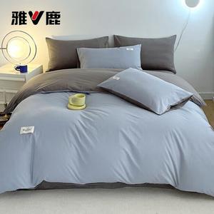 Yalu Комплект постельного белья из 8 предметов (4 предмета на кровать 1.8 м, одеяло 2.0 м 4 кг, 2 наволочки), цвет светло-голубой + светло-серый