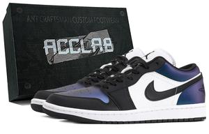 Jordan Баскетбольные кроссовки Air 1 с низким верхом, износостойкие, винтажные, унисекс, красные, фиолетовые и синие