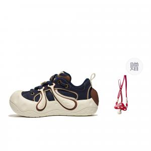 Palladium Унисекс скейтерские кеды низкие белые с синим, коричневым и экрю (с грибным клипом), цвет Blue/Brown/Ecru (with Mushroom Clip)