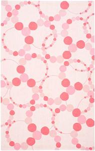 Ковер SAFAVIEH, 122 x 183 см, Kids Collection, Ivory & Pink, дизайн Dots Cotton, простой уход, идеален для помещений с высокой проходимостью: прихожая, гостиная, спальня (SFK214A)