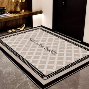 Budis Ковер 120х120 см из ПВХ, для прихожей/ванной, не скользит, водоотталкивающий, с рисунком в китайском стиле