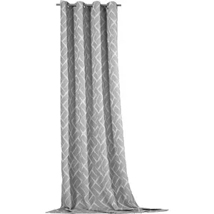 Шторка Jasper с люверсами, 1 шт., жаккард, люверсы, отличный 3D-эффект, плотная затемняющая штора, гардина, тюль Weckbrodt, серый