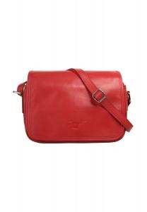 Сумка через плечо, натуральная кожа, производство Италия Samantha Look, красный