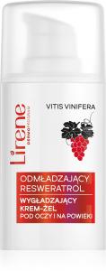 Омолаживающий уход, разглаживающий крем-гель для кожи вокруг глаз и век с ресвератролом, омолаживающий крем для кожи вокруг глаз для устранения отечности и темных кругов под глазами Lirene, 15 мл