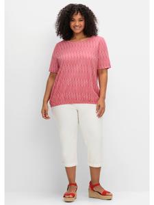 Рубашка с короткими рукавами в пурпурный узор sheego