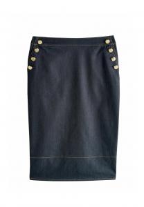 Юбка Next MIDI WITH GOLD BUTTON DETAILING ., Denim Look/Blue