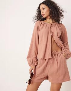 Пляжные шорты Iisla & Bird с узким поясом цвета ржавчины - часть комплекта