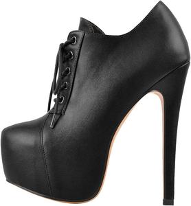 Ботильоны на шнуровке с ультравысоким каблуком-подбородком и круглым носком Onlymakerheels, Black F