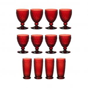 Villeroy & Boch Boston Набор цветных бокалов для вина и лонг-дринков, 12 шт., красные - DS